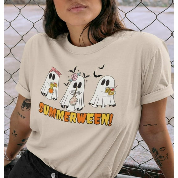 Summerween Ghost Unisex Shirt, Cute Halloween-Inspired Tee, Spooky Season Shirt for Fans, Fun Ghost Graphic T-Shirt for Summer Halloween
