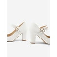 thumbnail image 3 of PENNYSUE Women's Mary Jane Pumps High Heels - Round and Closed Toe Shoes with Double Ankle Strap Buckle for Summer Party Wedding Occasions, 3 of 5