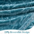 thumbnail image 5 of WOOW DEPOT Full Queen Heavy Fleece Bed Blanket 1 PCS, 7.72 lbs 78.7" x 90.5", Reversible Thick Embossed Velvet Soft Warm Mink Blanket for All Season, Teal Sapphire, 5 of 8