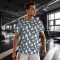 thumbnail image 3 of Wukai Cute Rabbit Print Men's Short-Sleeved Mesh T-Shirt,Quick-Dry Short Sleeve Workout T-Shirt-Large, 3 of 8
