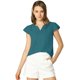 thumbnail image 1 of Camiseta Manga Tulipán Cuello En V Básico Para Mujer Azul eléctrico XL Allegra K, 1 of 6