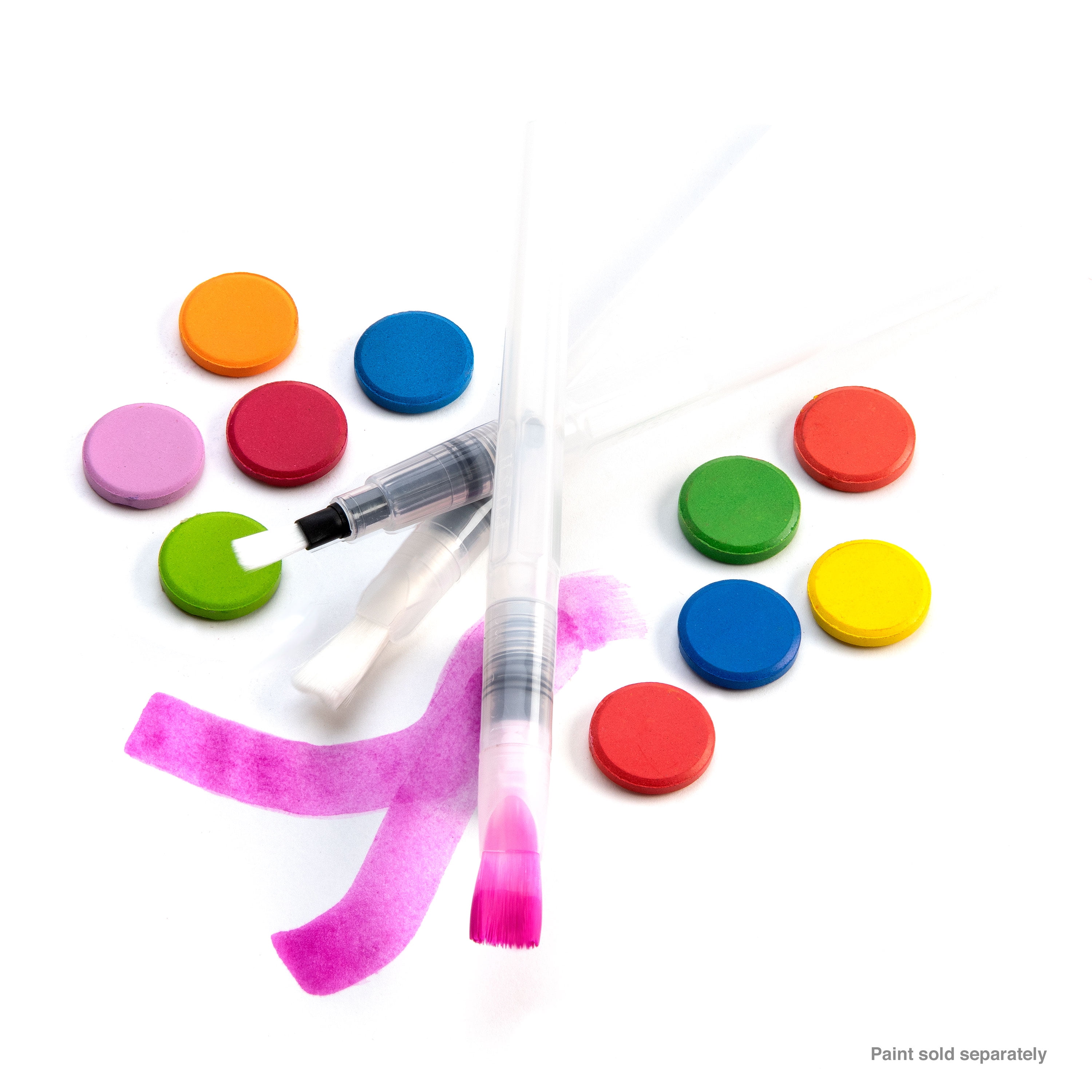 Royal & Langnickel Essentials Aqua-Flo Refillable Flat Paint Brush Pens 3-Pack