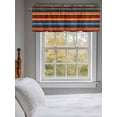thumbnail image 3 of Mexico Striped Curtain Valances for Windows, Red Blue Green Rainbow Colored Stripes Kitchen Valance Window Treatment, Light Filtering Block Curtains for Bathroom/Bedroom/Living Room 60'' x 18'', 3 of 9