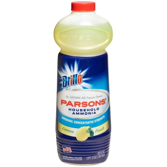 Brillo: Parsons Lemon Ammonia - 28oz Concentrated All-Purpose Cleaner, Home, Bathtubs, Toilets, Kitchen Appliances, Woodwork, Walls, Floors, Laundry