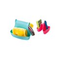thumbnail image 1 of Juego de 2 soportes de esponja para fregadero doble, organizador de jabón para cepillos, cesta de almacenamiento de plástico para baño y cocina, azul, verde, 1 of 5