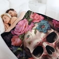 thumbnail image 6 of Colorful Flower Skull Blanket for Bed Throw Blanket for Women, Men And Kids Super Soft Plush Blanket Throw, Print Blanket, Blanket for Kids, 6 of 8