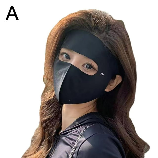 Hat Brim Face Sun Protection And UV Protection Mask Womens Summer Breathable Ice Silk Full Face Sunshade Mask