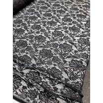 Black Lace Fabric By The Yard Stretch Floral Beaded Fashion Lace