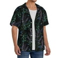 thumbnail image 4 of Wukai Lavender Flowers Men's Casual Short-Sleeve Button Down Shirt - Lightweight Summer Dress Shirt for Daily Wear-, 4 of 7