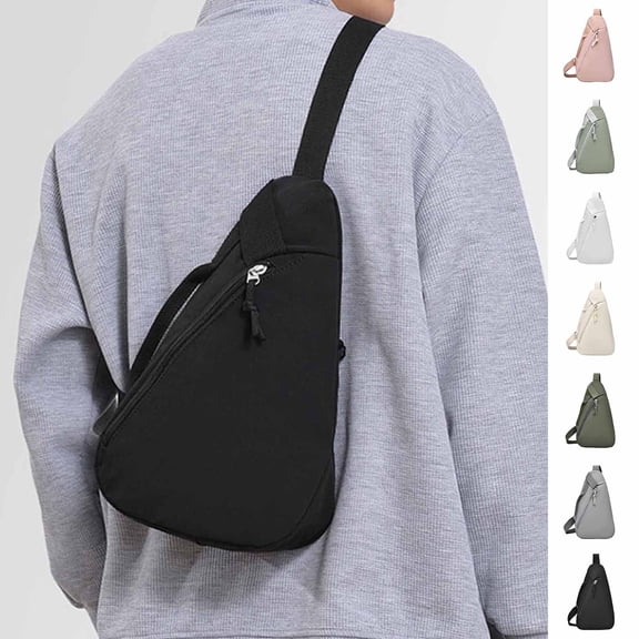 JVBTVB Unisex Sling Chest Bag for Men Women, Lightweight Nylon Crossbody Backpack with Adjustable Strap Anti Theft, Water Resistant Casual Daypack for Outdoor Sports Travel Work Daily Use