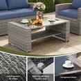 thumbnail image 5 of ELPOSUN 6 Piece Outdoor Sectional Conversation Sets, Gray PE Rattan Patio Sofa Set for Balcony, Porch, Backyard, Blue, 5 of 5