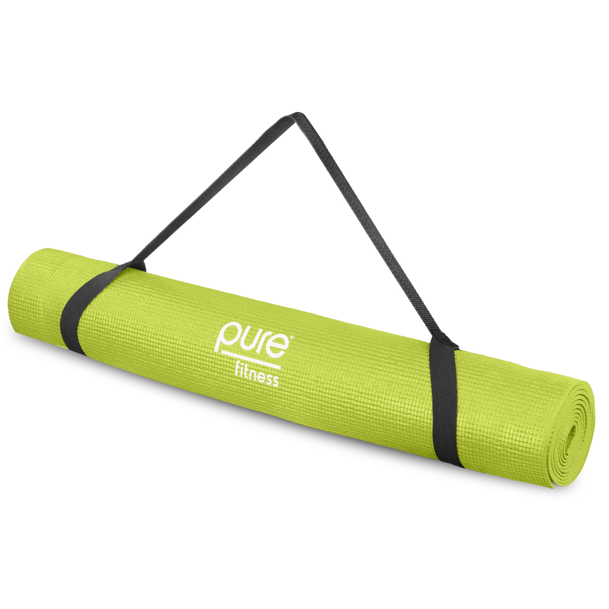 Pure Fitness 3.5mm Thick, AntiSlip Yoga Mat with Carry Strap, Lime