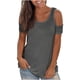 thumbnail image 1 of Tops con hombros descubiertos para mujer, camiseta lisa de manga corta con espalda abierta, blusas informales holgadas sin espalda sexy Pompotops hfajkhk133023, 1 of 9