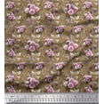 thumbnail image 1 of Soimoi Cotton Voile Fabric Leaves & Peony Floral Printed Fabric 1 Yard 56 Inch Wide, 1 of 3