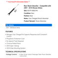 thumbnail image 2 of Rear Shock Absorber - Compatible with 2007 - 2018 Nissan Altima 2008 2009 2010 2011 2012 2013 2014 2015 2016 2017, 2 of 2
