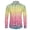 Rainbow Gradient Leopard Print, variant on St Patrick's Day Mens T-shirt Pug Stripe Graphic Athletic Shirt Cute Dog Pattern Wears Muscle Fit Shirts with Long Sleeve Wrinkle-Free Wear for Men M-3XL