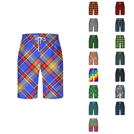 Ahuyic Plus Size Pants for Men Mens Pants Mens Casual Fashion Print Shorts With Pockets Elastic Waist Pajama Pants Orange XXXL