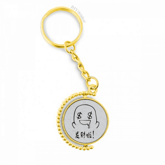 make fortune black cute chat happy metal connector key chain accessory en keyholder
