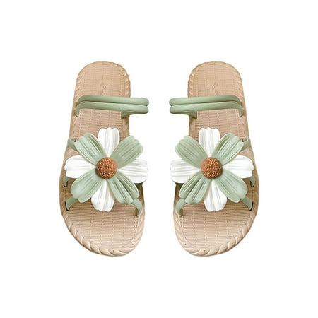 

Cute Flower Sandals for Women Summer Beach Sandals Strappy Open Toe Espadrille Flat Sandal Slip On Platform Sandal