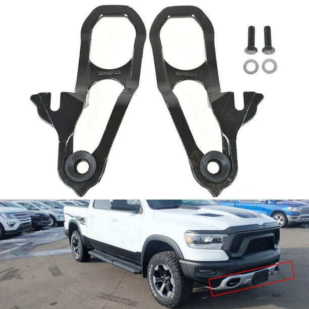 LABLT Front Tow Hooks Left & Right with Hardware Black For Dodge Ram