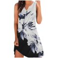 thumbnail image 1 of SMihono Robe d'Été Grande Taille pour Femmes 2023 Mode Robe Décontractée Sans Manches à Col Rond pour Femmes Robe Mini Ajustée Imprimée pour Dames, 1 of 6