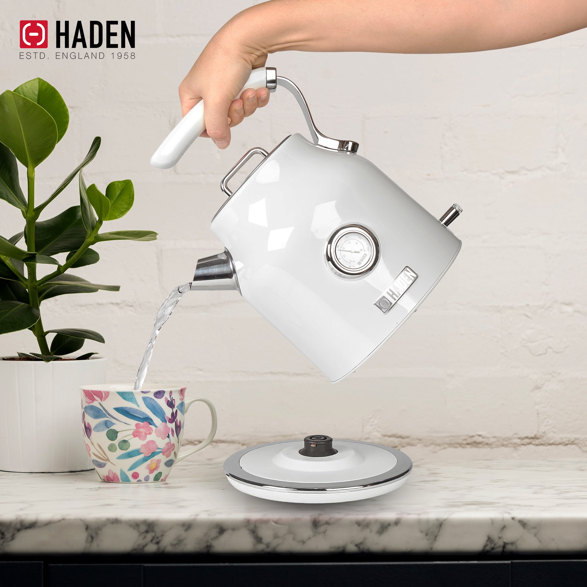 Open Box Haden Dorset 1.7 Liter Electric Water Kettle w/ 360-Degree Base Ivory