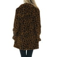 thumbnail image 4 of Fshiont Leopard Print Faux Fur Coat Women Plus Size Lightweight Jacket Cheetah Print Fleece Winter Jackets Elegant Partywear Black M, 4 of 5