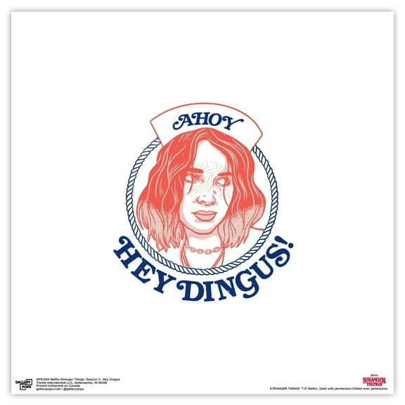 Gallery Pops Netflix Stranger Things: Season 3 - Hey Dingus Wall Art, Unframed Version, 12" x 12"