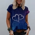 thumbnail image 1 of Meichang Hauts d'Été pour Femmes Offres de Liquidation 2025 T-Shirts Graphiques à Paillettes Manches Courtes Col Rond Cœur d'Amour, 1 of 7