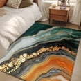 thumbnail image 4 of 3'x5' Area Rugs, Teal Orange Marble Indoor Outdoor Area Rug for Living Room Bedroom, Modern Ink Painting Striped Abstract Washable Bathroom Rugs Kitchen Floor Carpet Mats Home Decor Aesthetic, 4 of 8