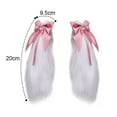 thumbnail image 2 of KKmeter 1 Pair Girls Cute Bunny Plush Lop Ears Hair Clip Bowknot Lop Ears Hairpin Halloween Cosplay Costume Hair Accessories Pink, 2 of 5
