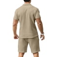 thumbnail image 4 of Conjunto de polo y pantalones cortos KUYIGO casual de verano para hombre, 4 of 6