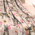 thumbnail image 3 of German Shepherd Dog and Flower Blanket,Comfortable Soft Flannel Throw Blanket,All Season,Warm Lightweight Blankets for Sofa Bed Couch Living Room Chair,60"x80", 3 of 4
