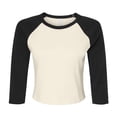 thumbnail image 1 of Bella + Canvas Womens Raglan 3/4 Sleeve Crop T-Shirt, 1 of 3
