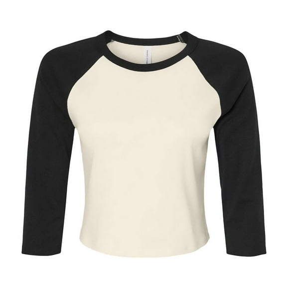 Bella Canvas Womens Raglan 3/4 Sleeve Crop T-Shirt