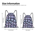 thumbnail image 2 of Daiia Blue Skull Flower Pattern Drawstring Backpack, Gym Bag, Lightweight Backpack, Water-Resistant Bag Travel Sports Backpack, Fitness Bag, Yoga Bag-Small, 2 of 6