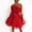 X-241Red, variant on YMNXA Womens Dress Off Shoulder Solid Color Bow Design Mesh Elegant Comfortable Mini Dresses For Party Black L