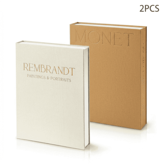 ROSEXIXI 2 Pack Fake Books for Decoration Linen Magnetic Storage Boxes for Coffee Table Shelf Decor