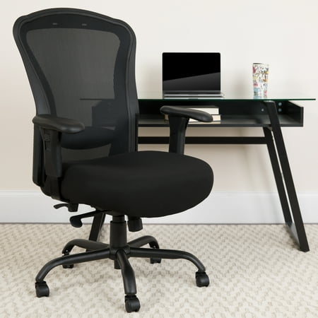 UPC: 0889142010326 | Flash Furniture HERCULES Series 24/7 Intensive Use Big & Tall 400 lb. Rated Black Mesh Multifunction Synchro-Tilt Ergonomic Office Chair