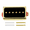 Gold with Black-Neck(50mm), variant on LOOKSEVEN P94 Style Humbucker sized P90 Neck & Bridge Single Coil Pickup Ceramic 2 Colors- Chrome with Black-Neck(50mm)