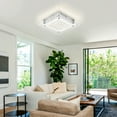 thumbnail image 5 of Auffel Crystal Ceiling Light Fixture Dimmable Square Bathroom Light Fixtures LED Flush Mount Ceiling Light for Bedroom Hallway Living Room 11 Inch Glass 4000K, 5 of 11