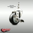 thumbnail image 2 of 3.5 Inch 316SS Black Polyurethane Swivel 3/8 Inch Stem Caster with Brake SCC, 2 of 2