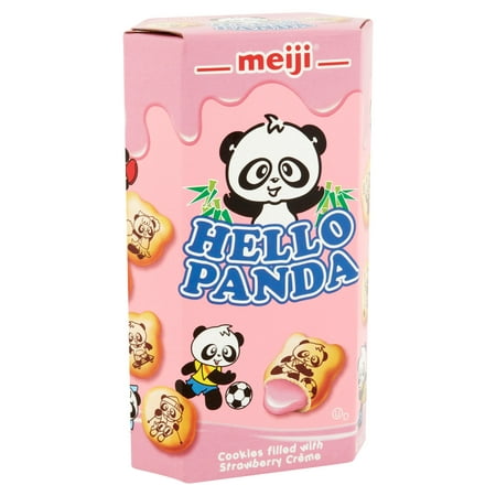 (6 Pack) Meiji Hello Panda Cookies, Strawberry CrÃÂÃÂ¨me, 2.1