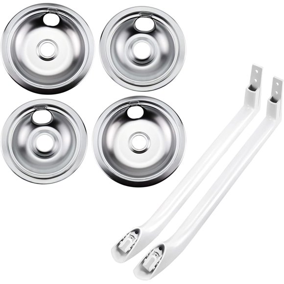 316048413 316048414 Electric Stove Burner Drip Pans -5304486359 5304506469 Refrigerator Door Handle Slope Right 2Pack