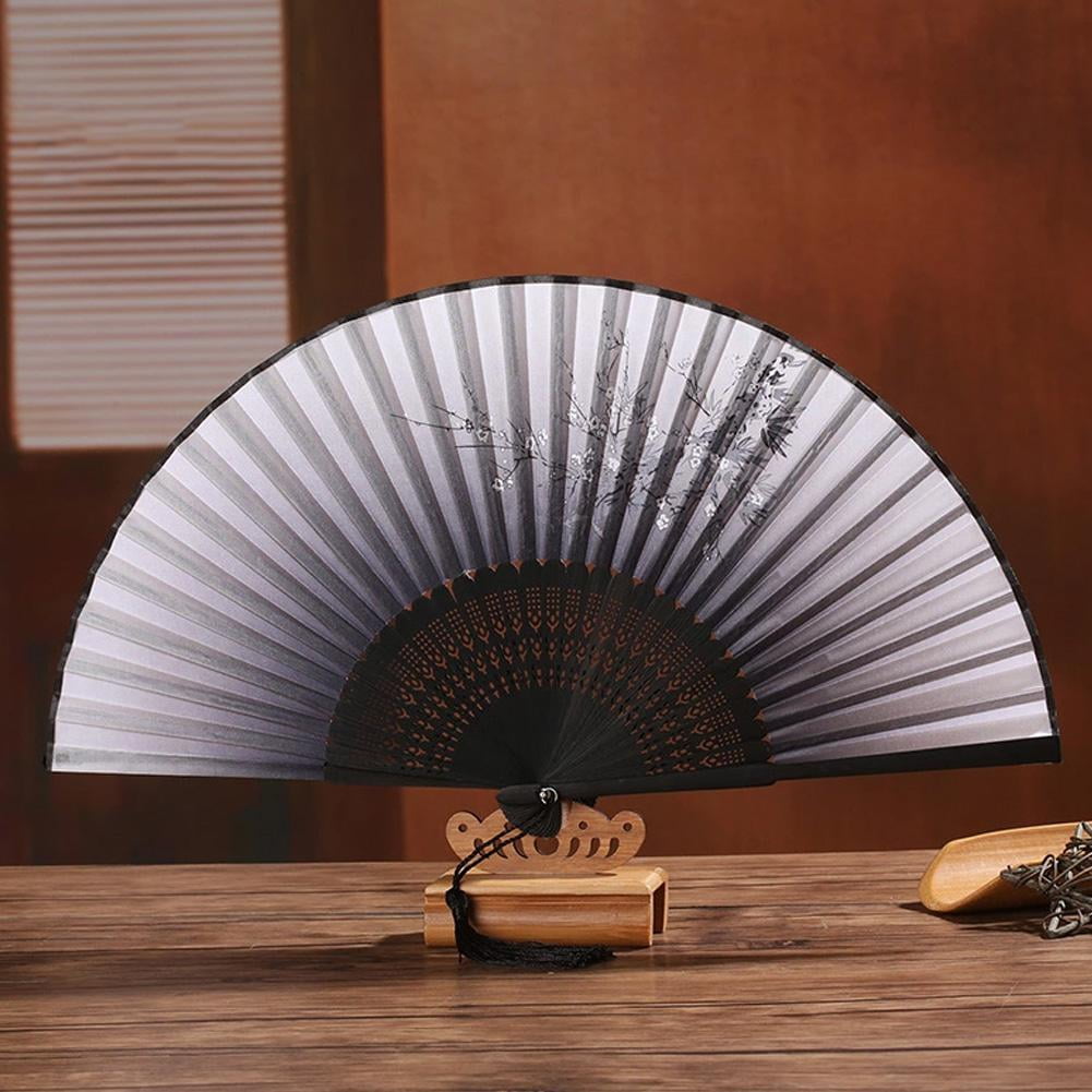 Tebru Hand Fan,Fan,Folding Bamboo Hand Tassels Fan Summer Hot Day ...