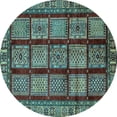 thumbnail image 1 of Ahgly Company Indoor Round Abstract Light Blue Modern Area Rugs, 3' Round, 1 of 4