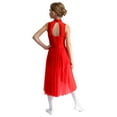 thumbnail image 2 of Miaeowve Robe de Danse Latine Ballet pour Filles Sans Manches avec Strass Dos Creux Combinaison Décontractée Rouge 16, 2 of 7