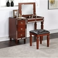 thumbnail image 2 of Formal Bedroom Furniture Vanity - Cherry Coloring, Stool With Seat, Storage, + Poplar Veneer, Rubber Wood, 2 of 6