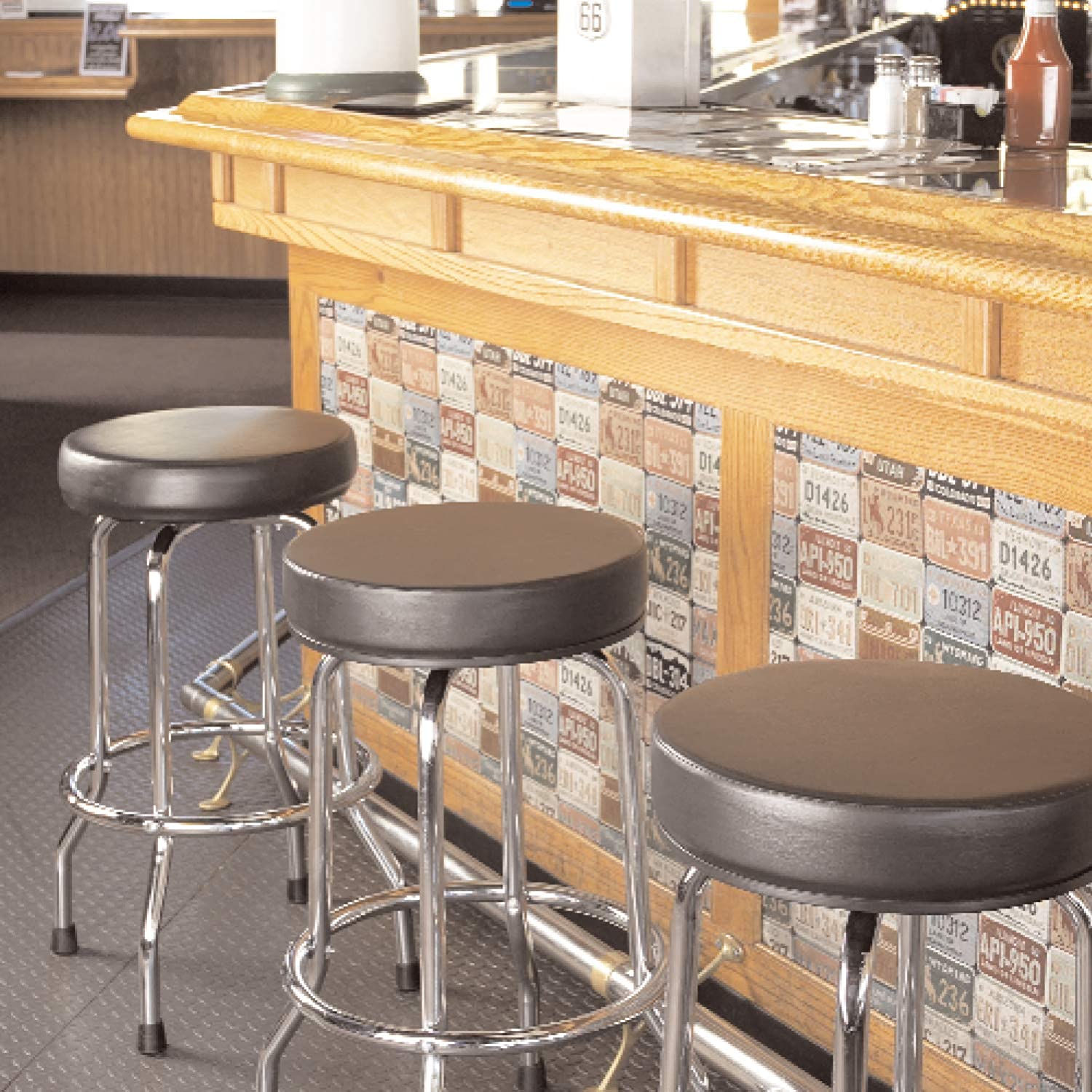 Torin Swivel Bar Stool 14.5-inch Diameter Seat w/ High-Density Foam Pad