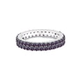 thumbnail image 3 of Sterling Silver with Color Changing Alexandrite Two Row Eternity Band Ring, 3 of 3